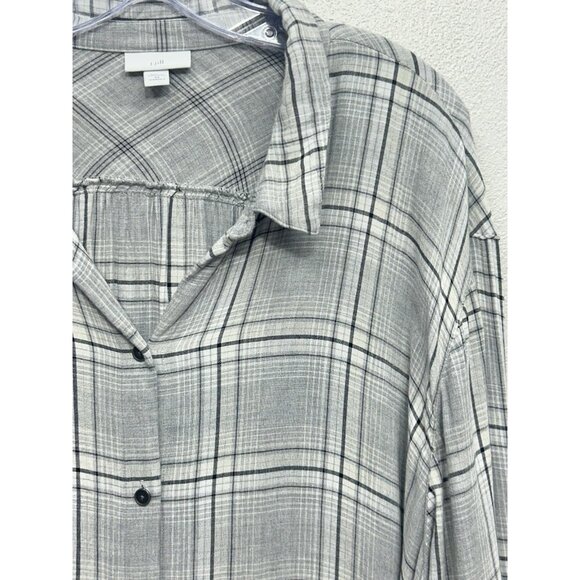 J.Jill  Women’s Tunic Blouse Plus Six 4X Plaid Button Up Long Sleeve Super Soft - Picture 3 of 5